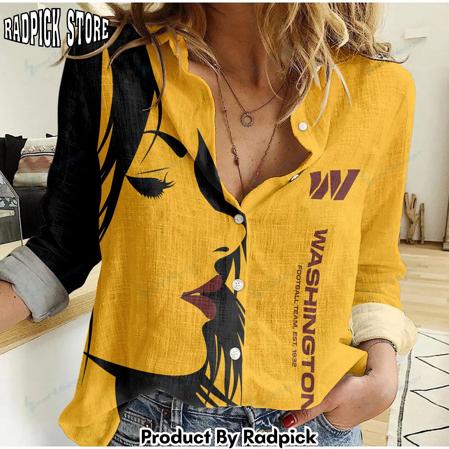 Radpick washington commanders woman shirt rp66224